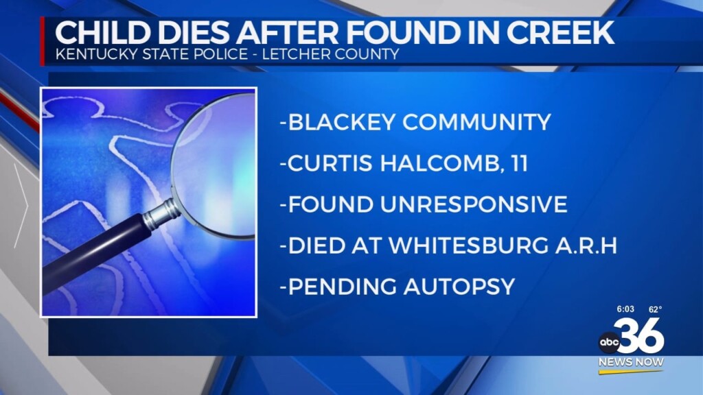 Child Dies After Being Found In A Creek In Letcher County