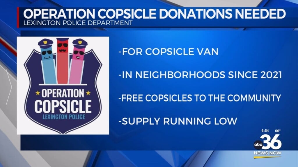 Operation Copsicle Donations Needed For The Lexington Police Department