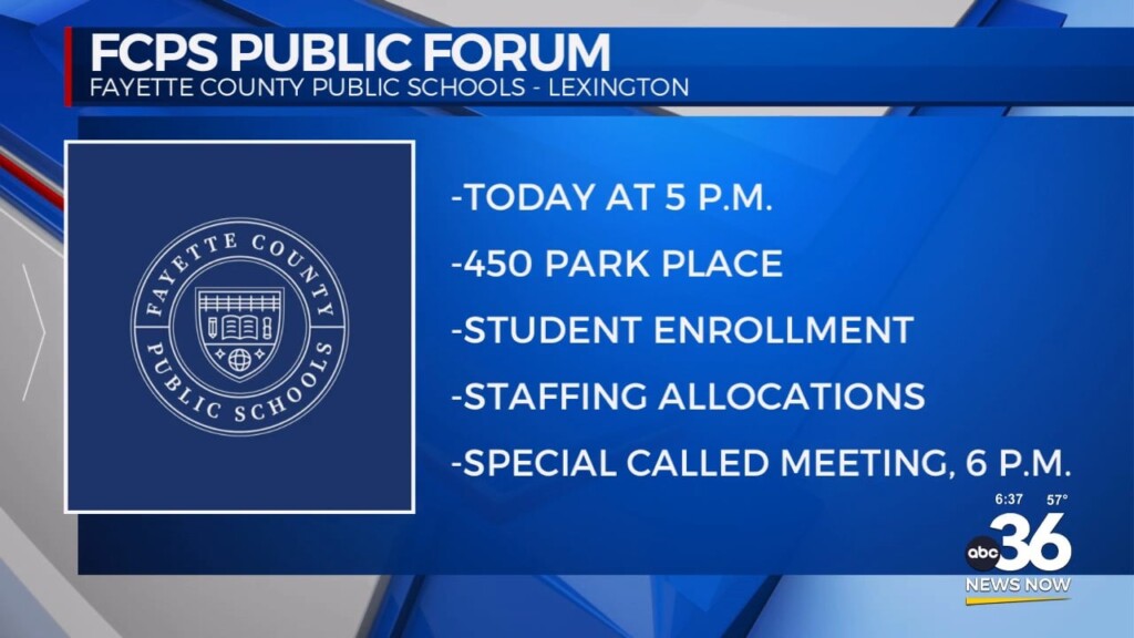 F.c.p.s. To Hold Public Forum Today In Lexington