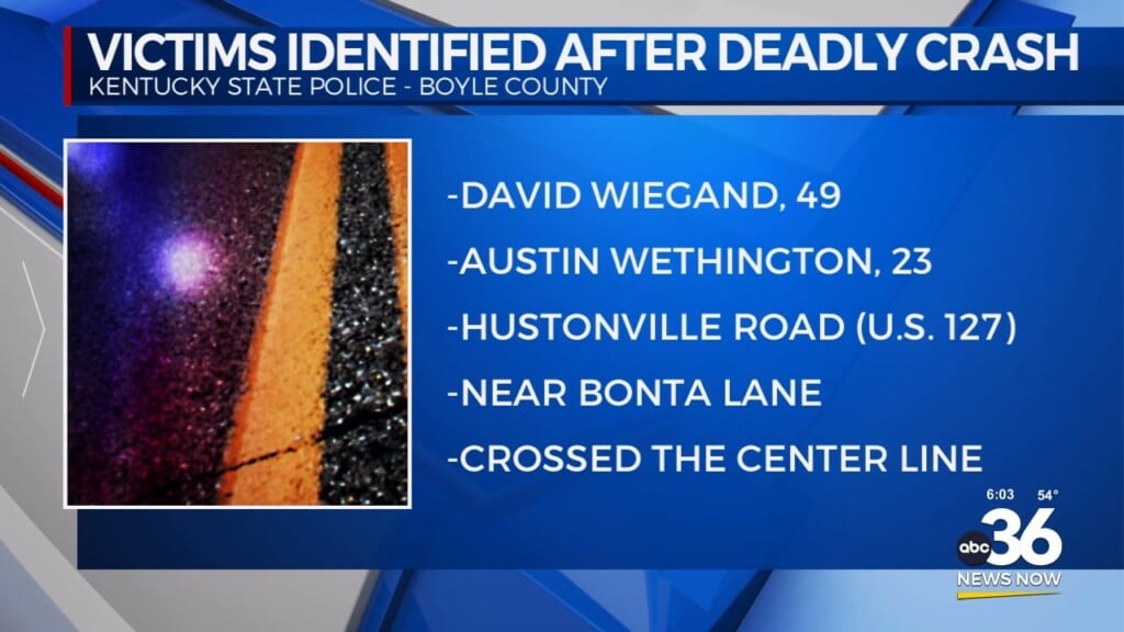 Victims Identified After Deadly Crash In Boyle County