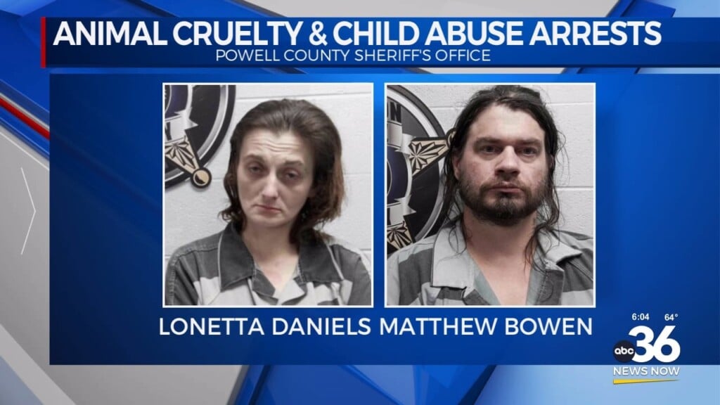 Two People Are Arrested In Powell County For Animal Cruelty And Child Abuse