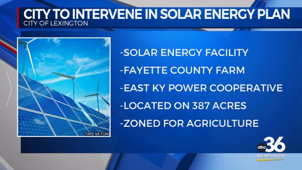 City Of Lexington To Intervene In Solar Energy Plan