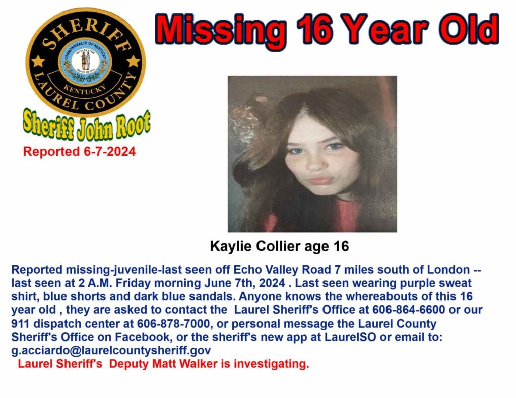 6 7 24 Kaylie Collier Missing Juvenile 1143