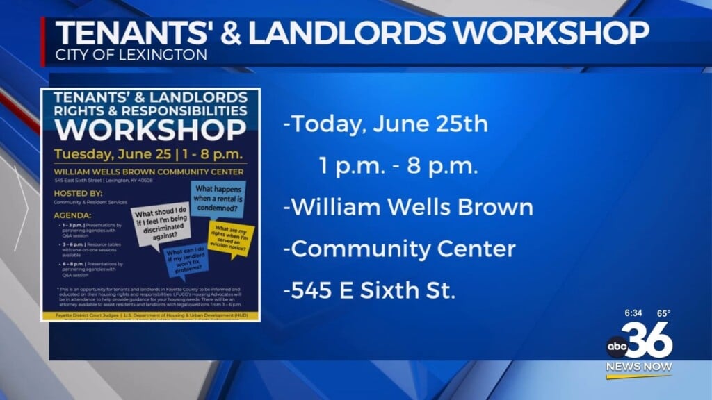 Tenants And Landlords Workshop Today In Lexington