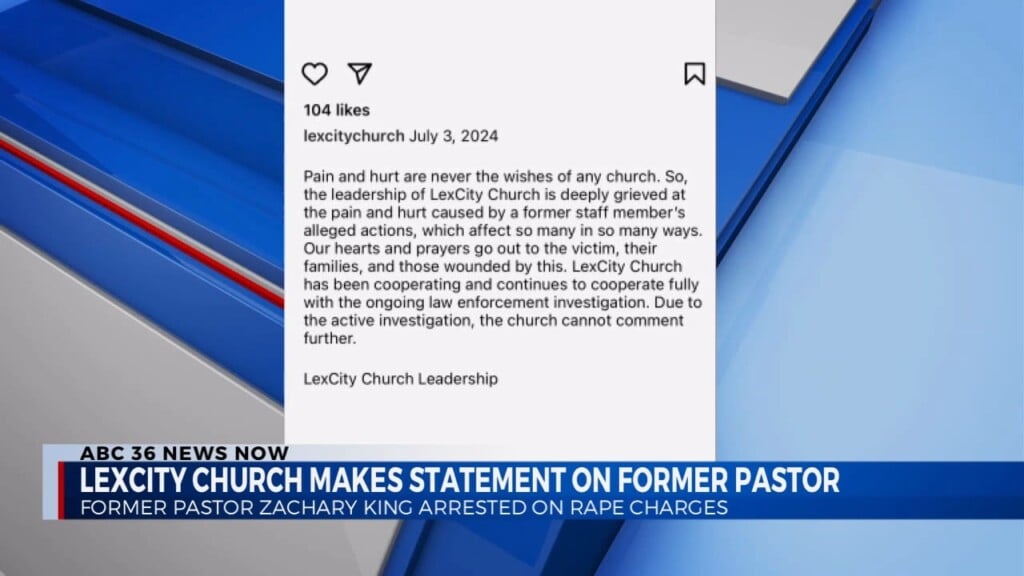 Lexcity Church Releases Statement On Pastor Sex Abuse 070424