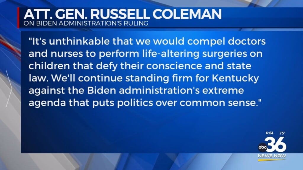 Kentucky Attorney General Russell Coleman Rules Against Biden's Sex Discrimination Policy