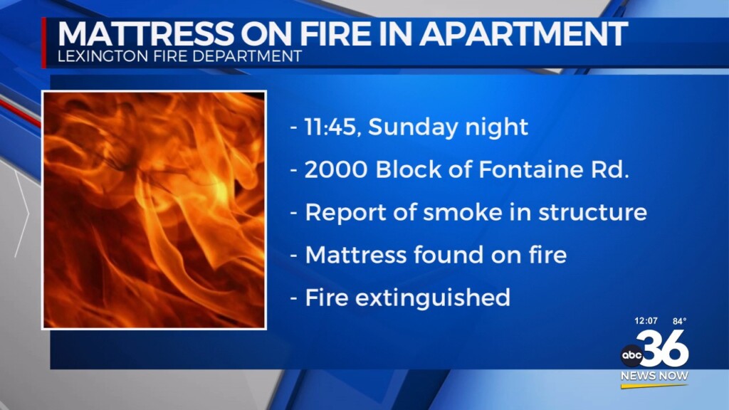 Firefighters Found A Mattress On Fire In An Apartment At 2000 Block Of Fontaine Road