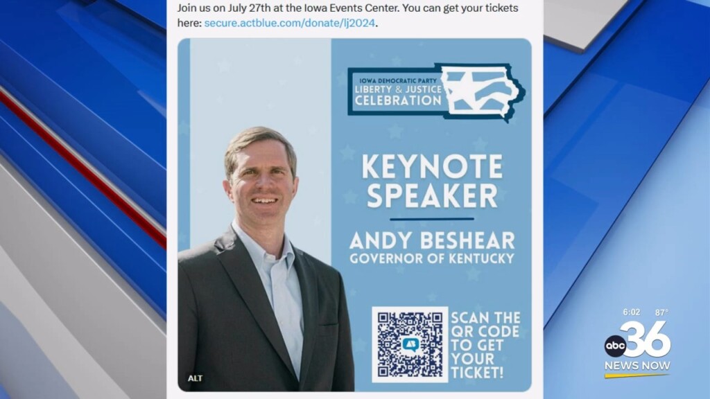 Gov. Beshear To Be Keynote Speaker At Democrat Celebration In Iowa