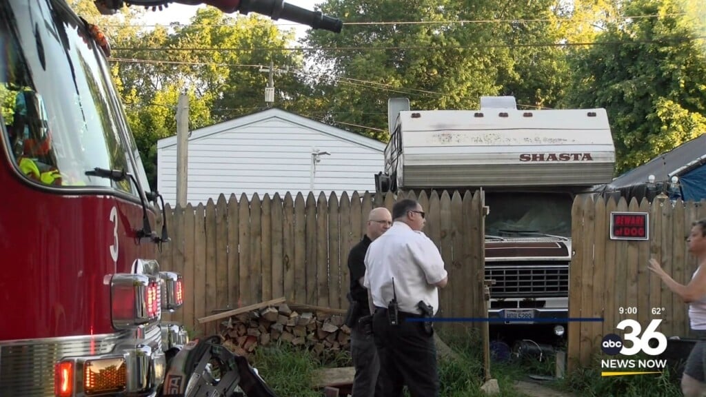 An R.v. Van Is Found On Fire On Georgetown Road At Maple Grove Mobile Home Park In Lexington