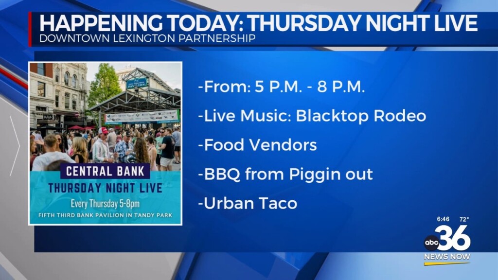 Thursday Night Live! Happening Tonight At Tandy Park In Lexington
