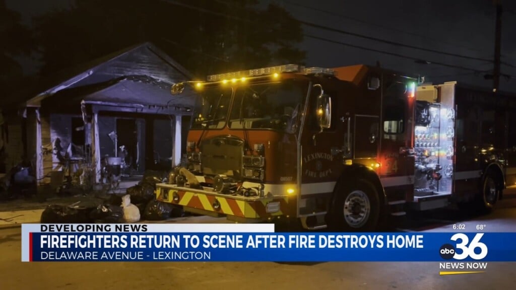 Firefighters Return To Scene After Fire Destroys Home On Delaware Avenue