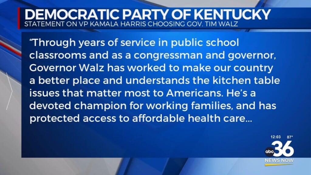 Kentucky Democratic Reaction