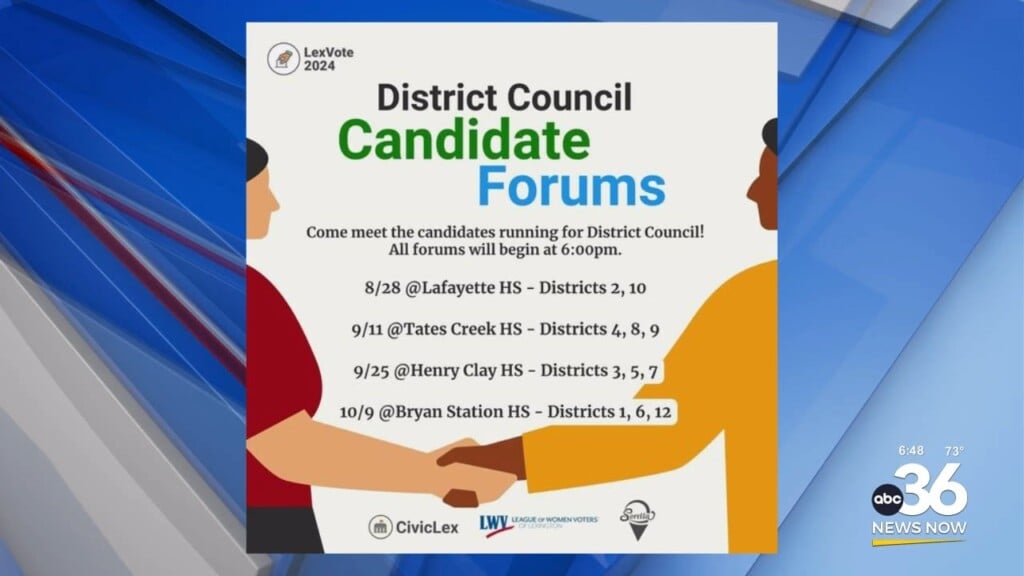 The First Of Four District Council Candidate Forums Is Happening Tonight At Lafeyette High School