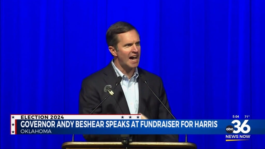 Govenor Andy Beshear Speaks At Fundraiser For Harris In Oklahoma