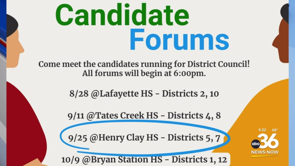 District Council Candidate Forum Will Be Held At Henry Clay High School