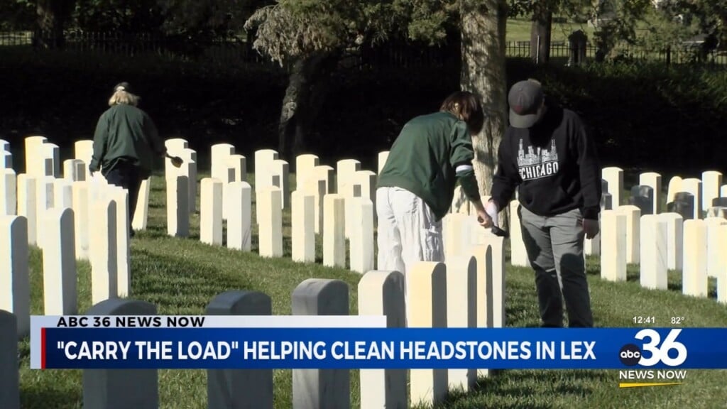 "carry The Load" Helping Clean Cemetery Headstones In Lexington