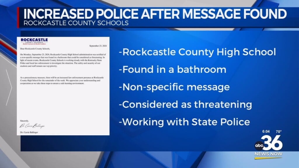 A Non Specific, Threatening Message Found At Rockcastle County High School