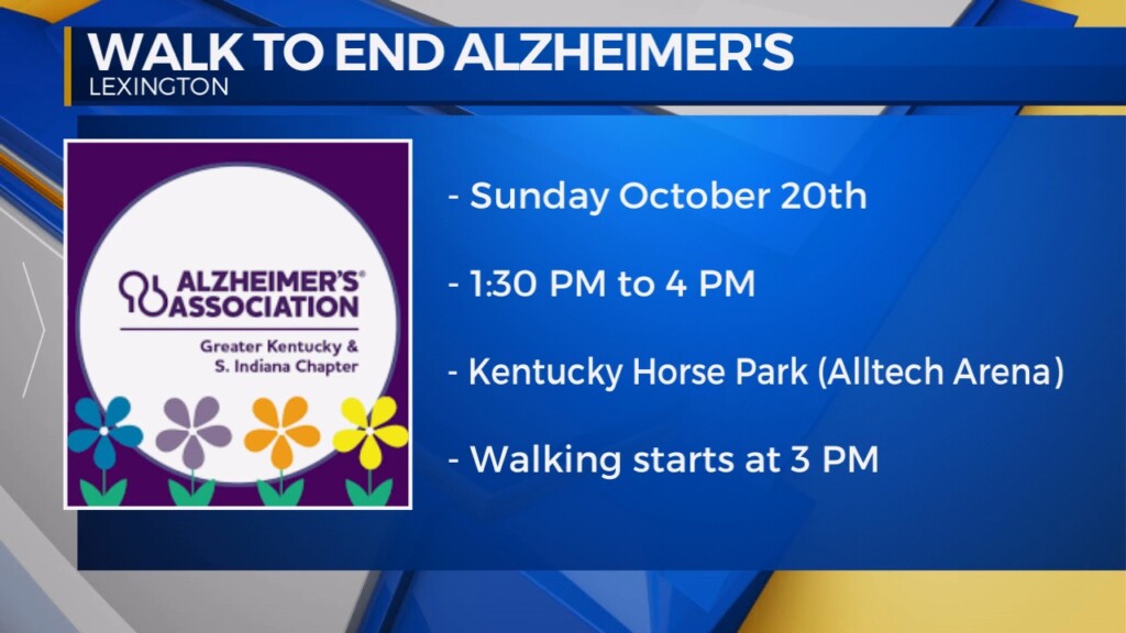 Walk To End Alzheimer's Happens Sunday October 20th