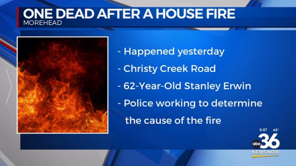 Morehead House Fire Leaves One Person Dead