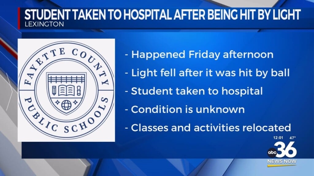 Tates Creek High School Student Hit By Overhead Light Was Taken To The Hospital Friday Afternoon