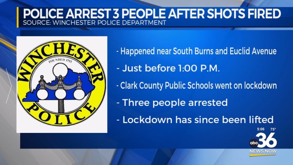 3 People Arrested After Shots Fired In Winchester 103124