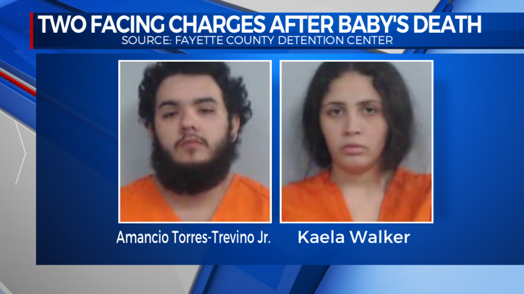 Two charged after baby's death