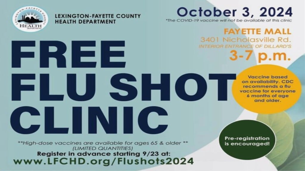 The Lexington Fayette County Health Department Offering Free Flu Shot Clinic
