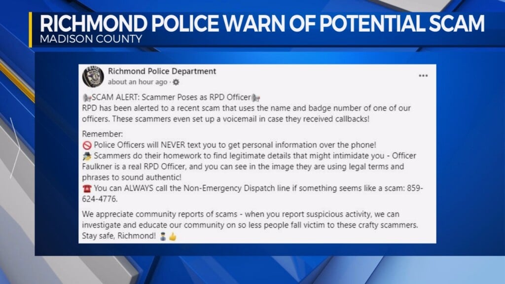 Richmond Police Warn Of Potential Scam