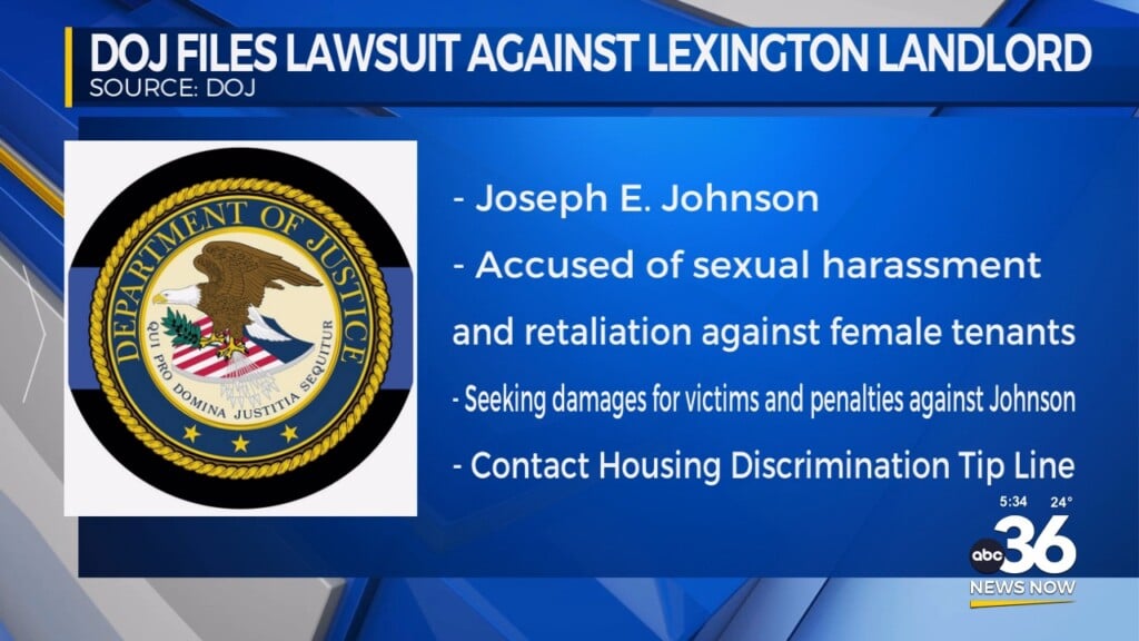 Department Of Justice Files Lawsuit Against Lexington Landlord