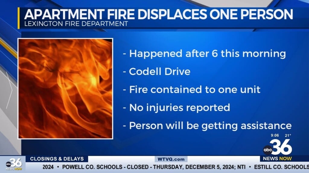 Apartment Fire On Codell Drive Displaces One Person