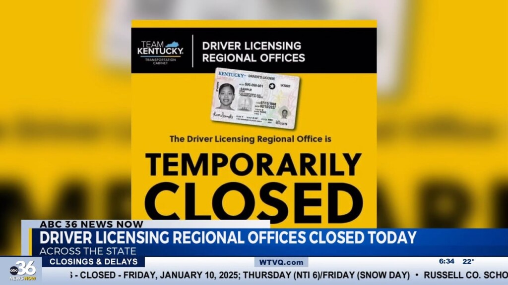 Driver Licensing Regional Offices Closed Throughout Kentucky