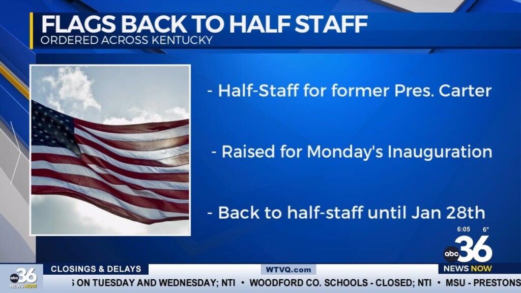Flags Back To Half Staff Across Kentucky