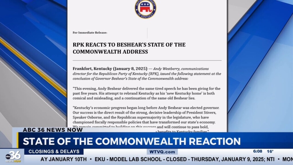 Kentucky Republicans On Beshear's State Of The Commonwealth Address