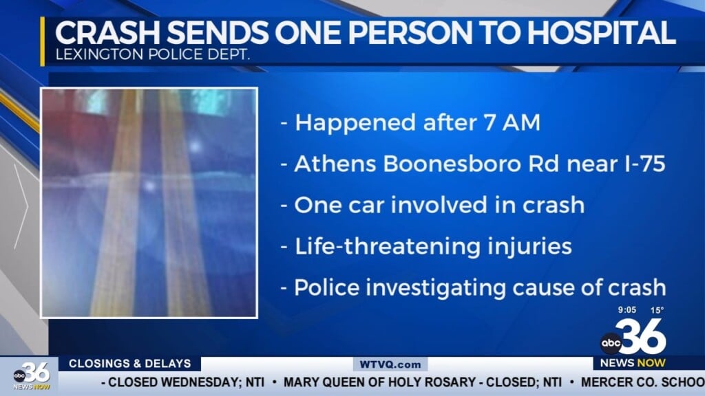 Crash Sends One Person To The Hospital
