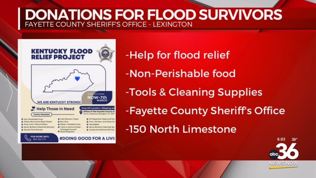Fayette County Sheriff's Office Accepting Donations For Flood Relief