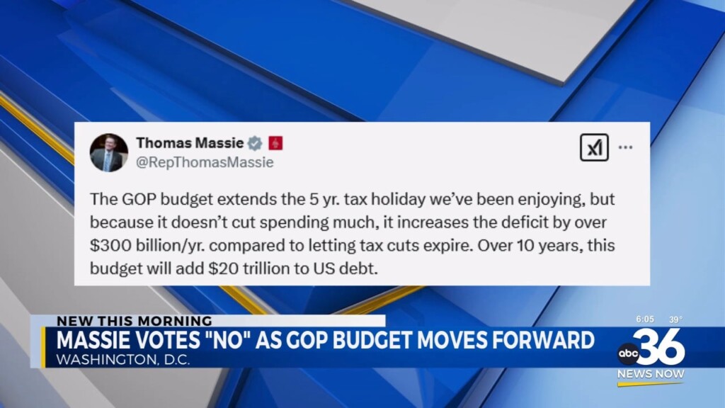 Kentucky Rep. Thomas Massie Votes "no" On Gop Budget Proposal