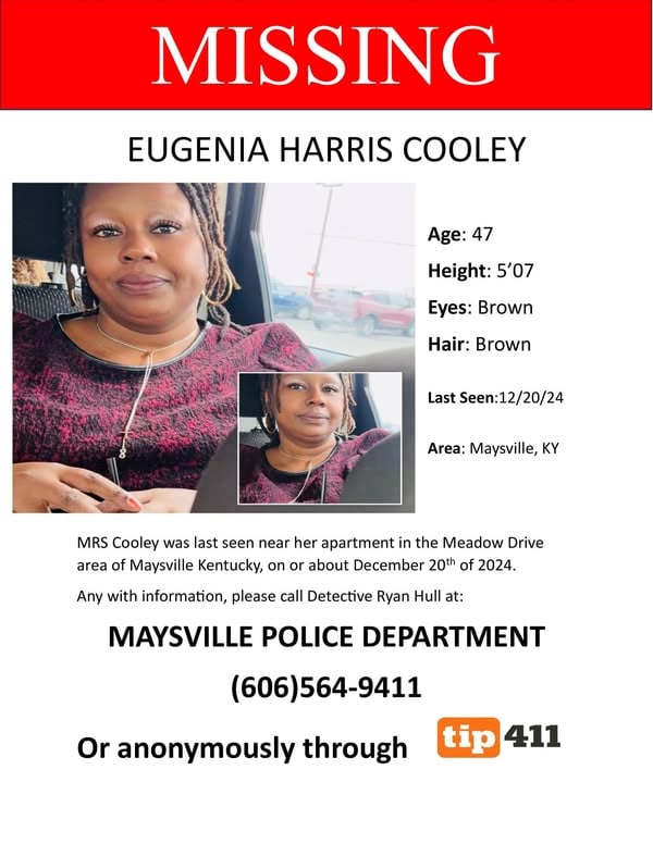 Eugenia Harris Cooley Missing