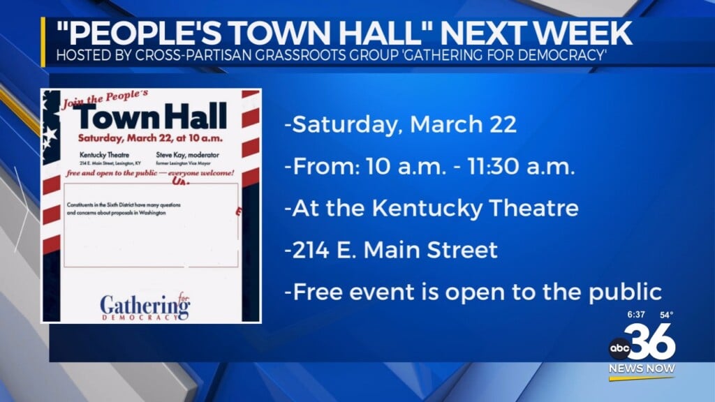 Cross Partisan Group Town Hall Meeting Invites Andy Barr
