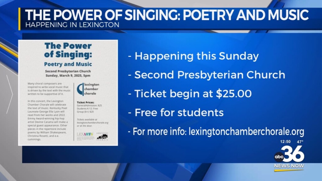 Enjoy The Power Of Singing: Poetry And Music This Sunday