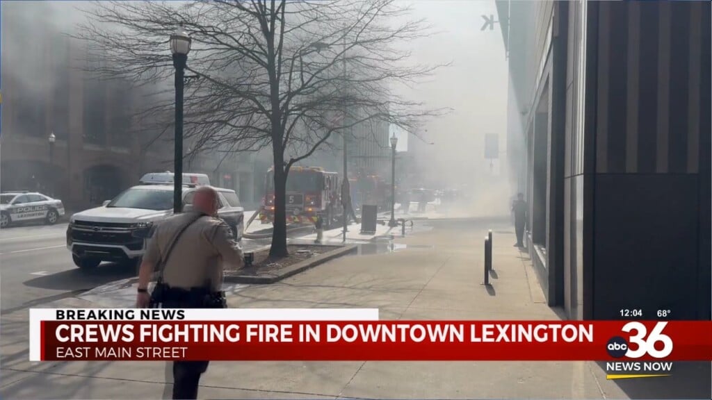 First Responders Fighting Fire In Downtown Lexington