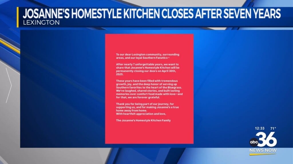 Josanne's Homestyle Kitchen Is Closing