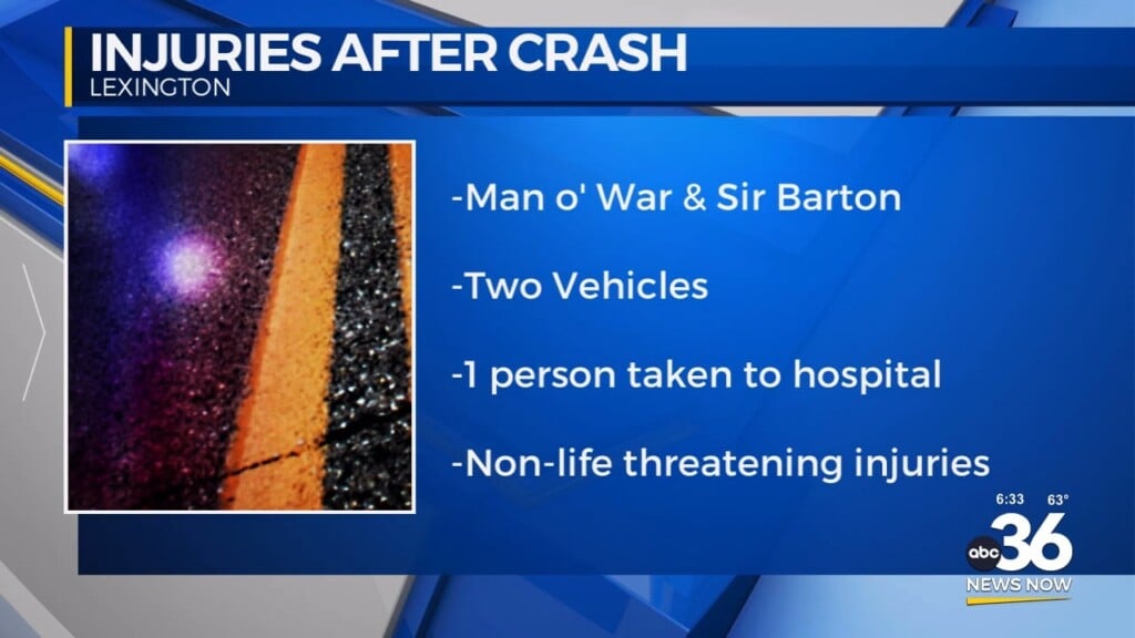 One Hospitalized In Man O War And Sir Barton Way Crash