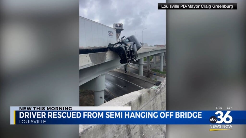 Driver Rescued From Semi Hanging Off Bridge