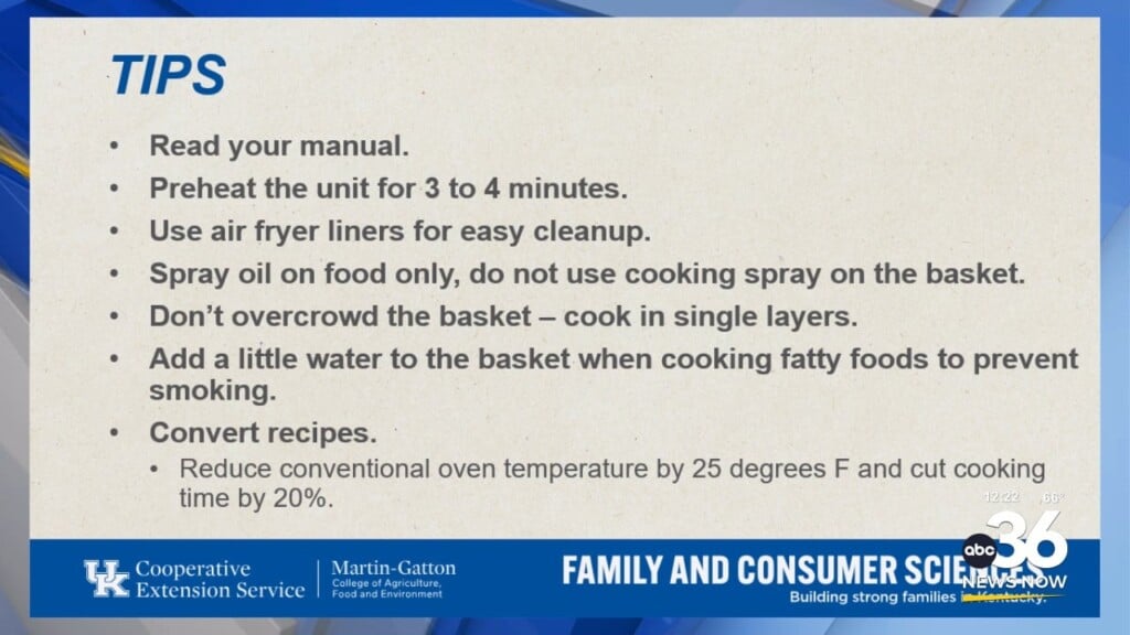 U.k. Extension's Jessica Hunley's Air Fryer Tips For Summer Meals