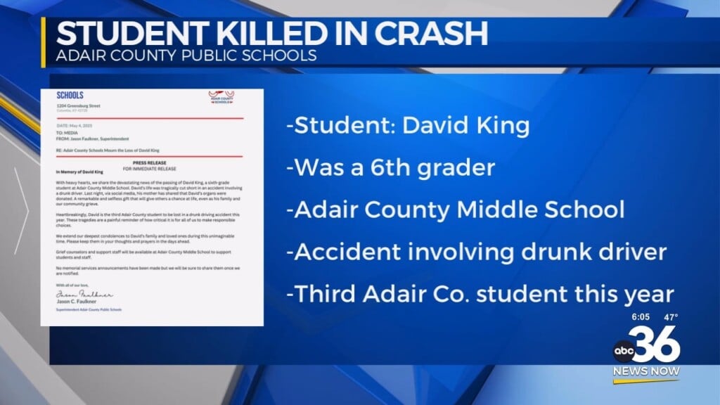 Third Adair County Student Killed In Crash