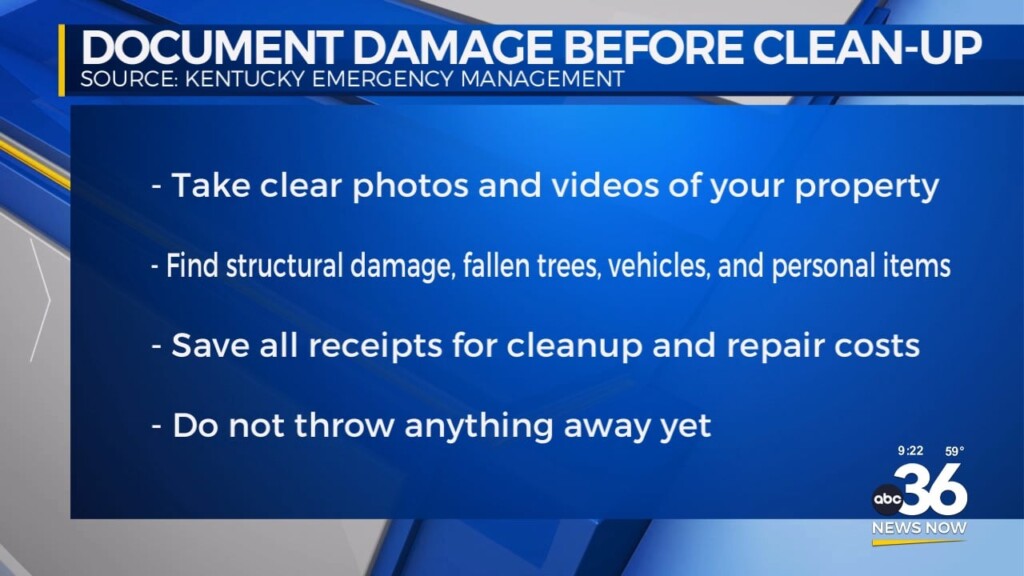 Kentucky Emergency Management Reminders For Clean Up