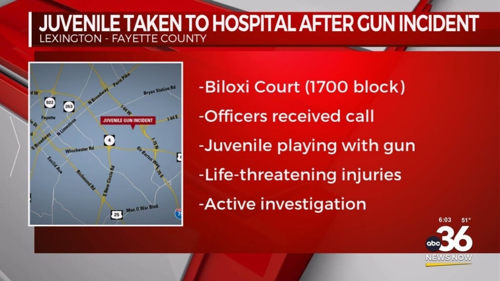 Juvenile Hospitalized After Incident With Gun