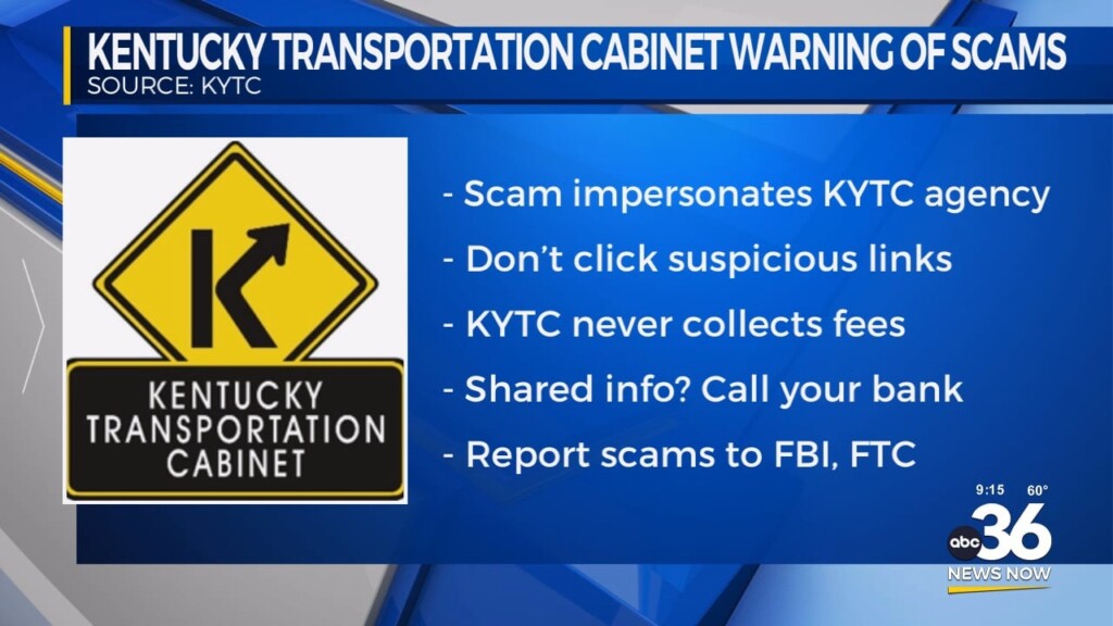 Kentucky Transportation Cabinet Warning Of Scams