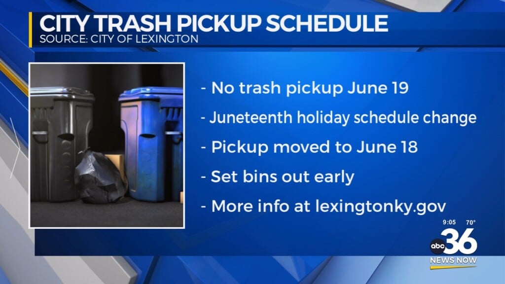 City Trash Pickup Change In Schedule