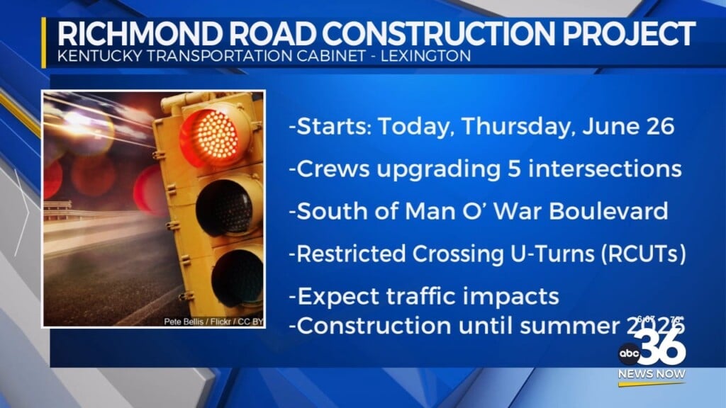 Traffic Alert For Richmond Road Construction Project